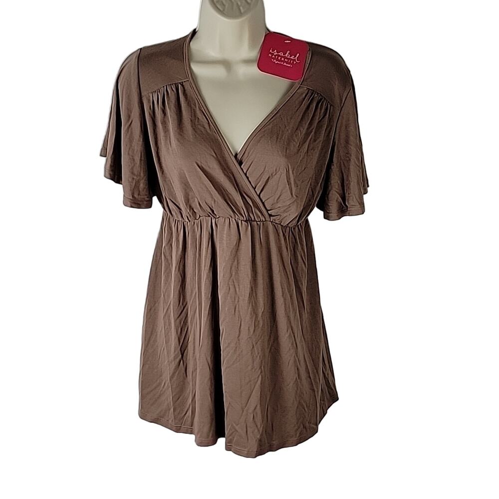 Isabel Maternity Flutter Knit Top, Brown, Size XS, NWT